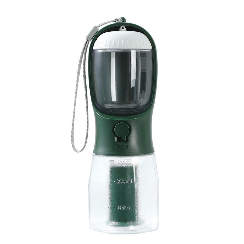 3-in-1 Portable Pet Water Bottle — Water, Food & Waste Bag Dispenser, 9 Colors