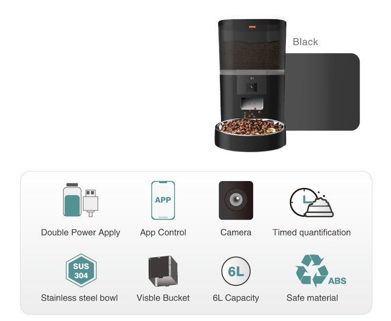 Smart Automatic Pet Feeder with Camera — 4L & 6L, Wi-Fi, Schedule Feeding